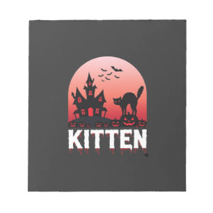 Halloween-Kätzchen Spukhaus Katzen Design_1 Notizblock