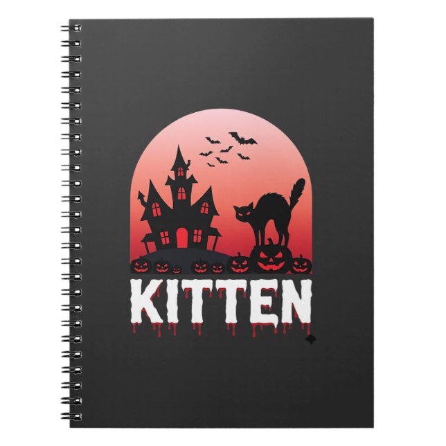 Halloween-Kätzchen Spukhaus Katzen Design_1 Notizblock (Vorderseite)