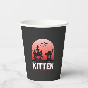 Halloween-Kätzchen Spukhaus Katzen Design_1 Pappbecher