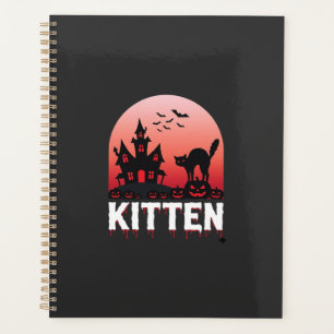 Halloween-Kätzchen Spukhaus Katzen Design_1 Planer
