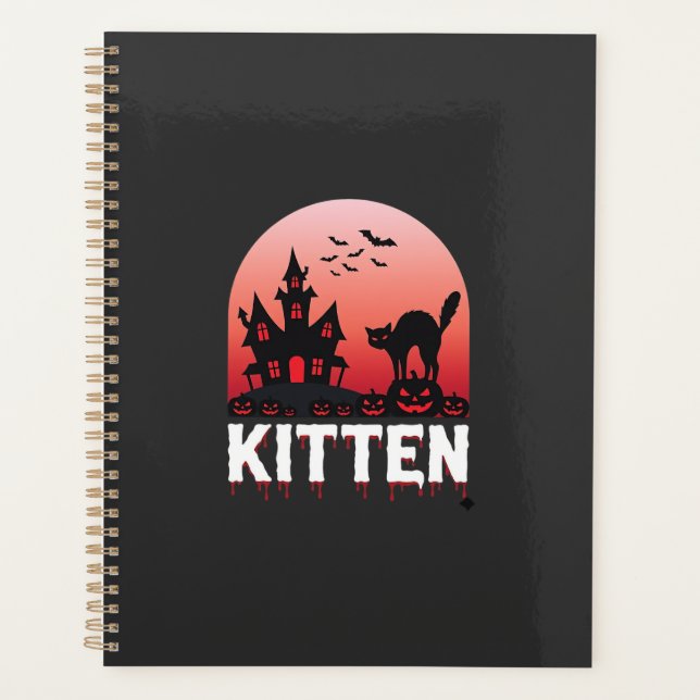 Halloween-Kätzchen Spukhaus Katzen Design_1 Planer (Vorderseite)