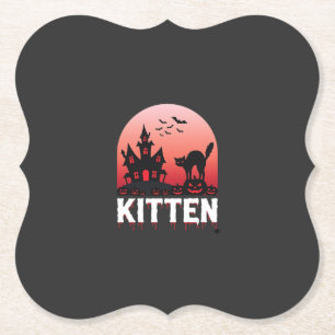 Halloween-Kätzchen Spukhaus Katzen Design_1 Untersetzer