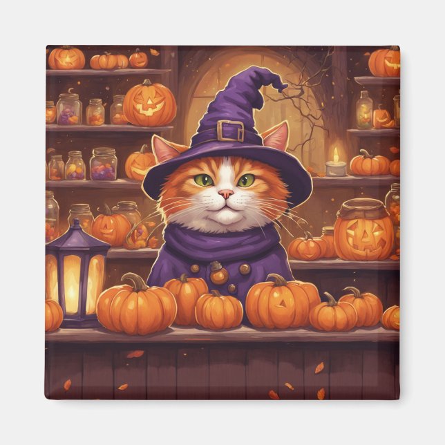 Halloween-Katze #10 Magnet (Vorne)