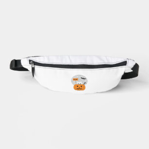 Halloween-Katze-Buh-Illustration Klassisches T-Shi Bauchtasche