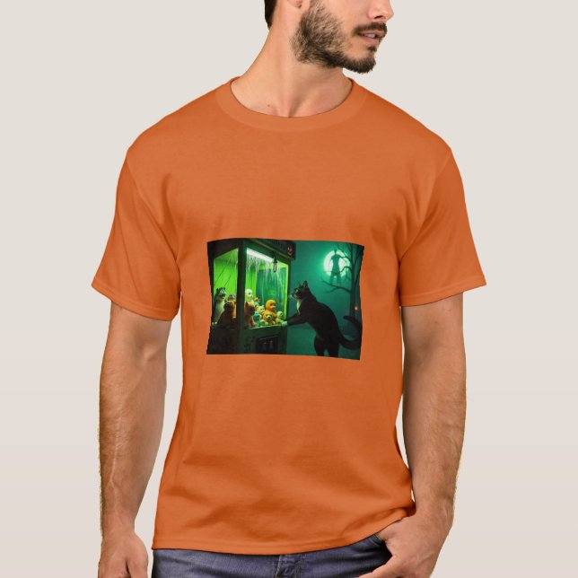 Halloween-Katze, die sich den T - Shirt eines Clas (Vorderseite)