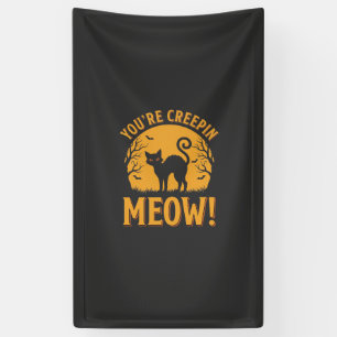 Halloween-Katze, du machst mir Angst Miauw Banner
