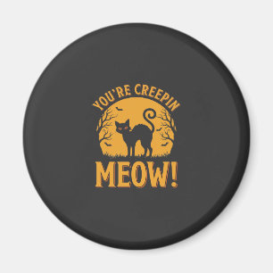 Halloween-Katze, du machst mir Angst Miauw Magnet