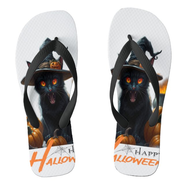 Halloween-Katze  Flip Flops (Fußbett)