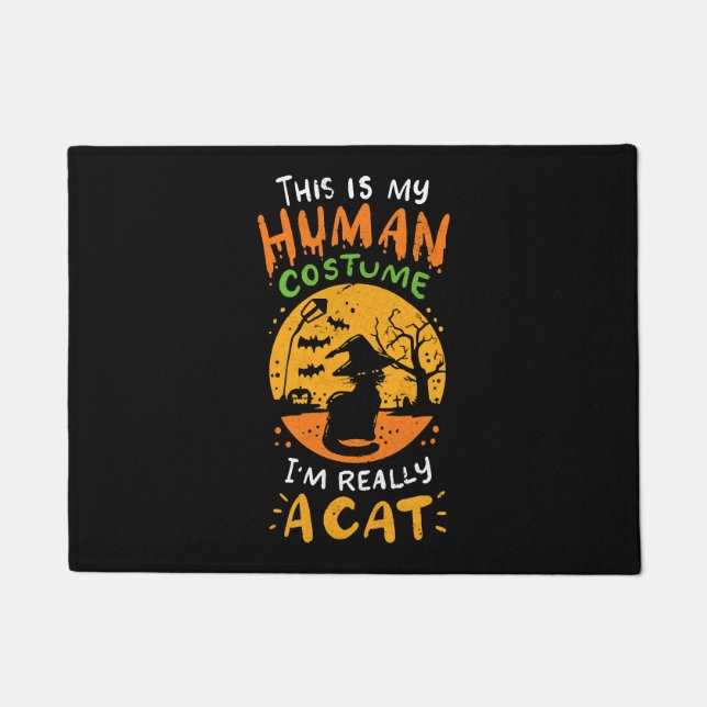Halloween-Katze          Fußmatte (Vorderseite)