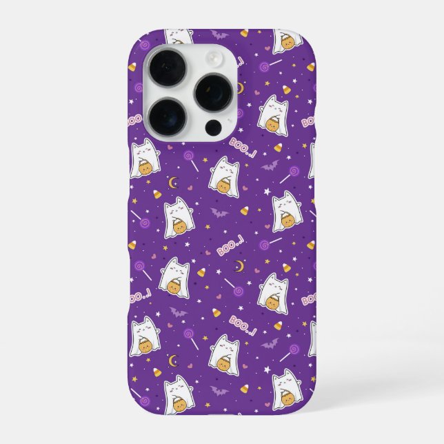 Halloween-Katze Geist  iPhone Hülle (Rückseite)