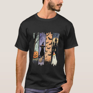Halloween-Katze Geist Kürbis Süß Gruselig Herbst-D T-Shirt