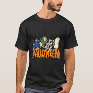 Halloween-Katze Geist  Schwarze Katze Gruselige Ja T-Shirt