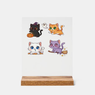 Halloween-Katze Gruselige und stilvolle Katzen-In Acrylschild