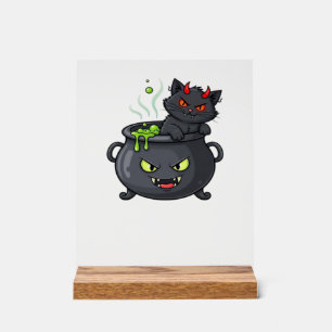 Halloween-Katze Gruselige und stilvolle Katzen-In Acrylschild