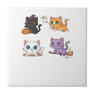 Halloween-Katze Gruselige und stilvolle Katzen-In Fliese