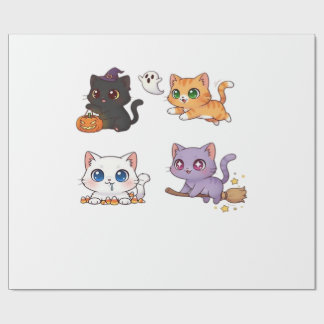 Halloween-Katze Gruselige und stilvolle Katzen-In Geschenkpapier