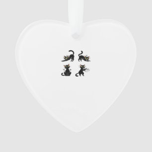 Halloween-Katze  Gruselige und stilvolle Katzen-In Ornament