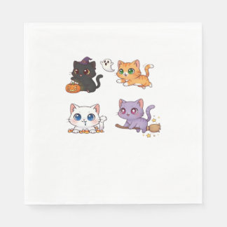 Halloween-Katze Gruselige und stilvolle Katzen-In Serviette