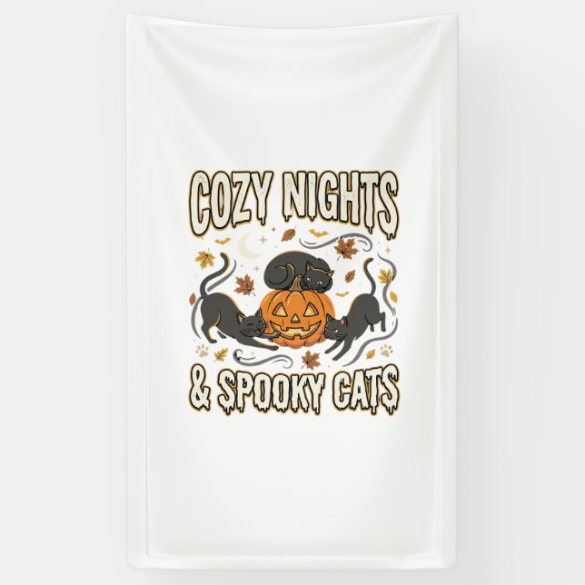 Halloween-Katze Herbstmagie Banner (Vertikal)