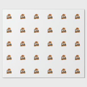 Halloween-Katze Hexe Kürbis Vintage Gruselig_1 Geschenkpapier
