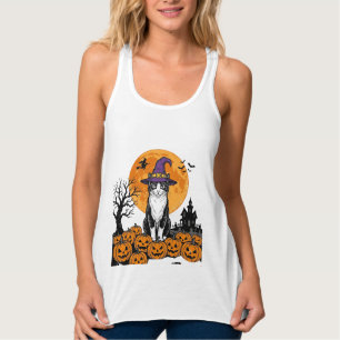 Halloween-Katze Hexe Kürbis Vintage Gruselig_1 Tank Top