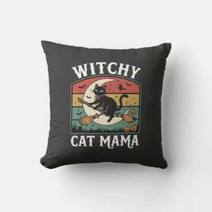 Halloween-Katze Hexen-Mama Kissen