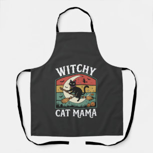 Halloween-Katze Hexen-Mama Schürze
