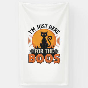 Halloween-Katze Ich bin nur wegen der Buh-Rufe hie Banner