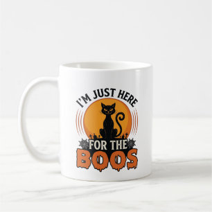 Halloween-Katze Ich bin nur wegen der Buh-Rufe hie Kaffeetasse
