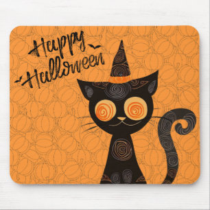 Halloween/Katze/Kürbis/Herbst  Mousepad