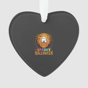 Halloween-Katze Kürbis Mond Vintage-Design Ornament