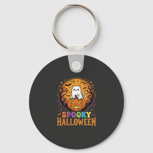 Halloween-Katze Kürbis Mond Vintage-Design Schlüsselanhänger
