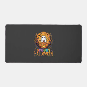 Halloween-Katze Kürbis Mond Vintage-Design Schreibtischunterlage