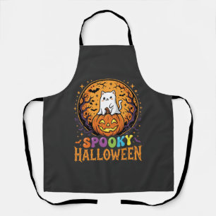 Halloween-Katze Kürbis Mond Vintage-Design Schürze