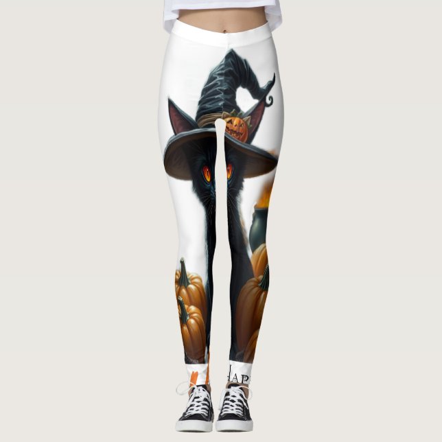Halloween-Katze  Leggings (Vorderseite)