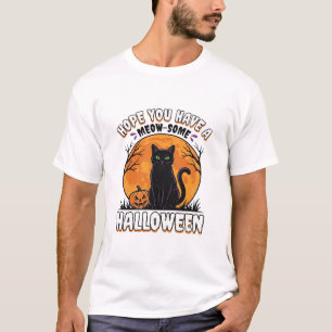 Halloween-Katze Meow-Some Vintage-Stichdesign_1 T-Shirt