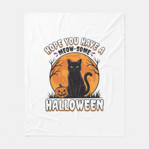 Halloween-Katze Meow-Some Vintage Sticheldesign_1 Fleecedecke