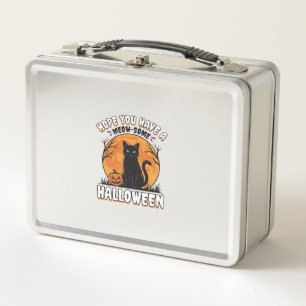 Halloween-Katze Meow-Some Vintage Sticheldesign_1 Metall Brotdose