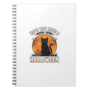Halloween-Katze Meow-Some Vintage Sticheldesign_1 Notizblock
