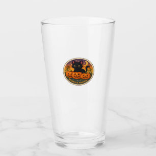 Halloween-Katze Meowgical Kürbisse Stickerei Desig Glas