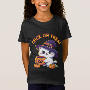 Halloween-Katze mit Jack O' Lantern Pumpkin T-Shirt