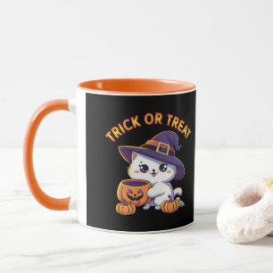 Halloween-Katze mit Jack O' Lantern Pumpkin Tasse