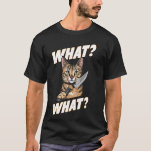 Halloween-Katze mit Messer Hilarische Tierkatze T-Shirt