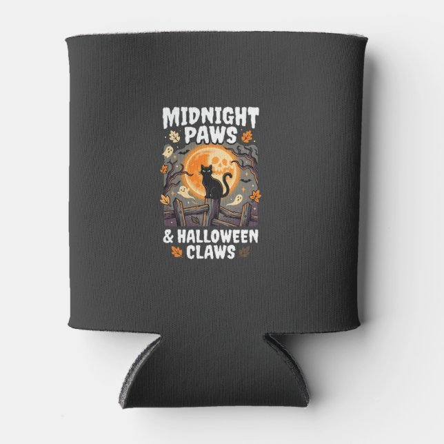 Halloween-Katze-Mond-Mischief Dosenkühler (Vorderseite)