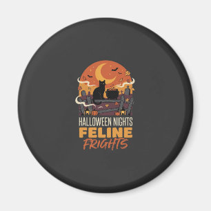 Halloween-Katze Mondlicht-Magie Magnet