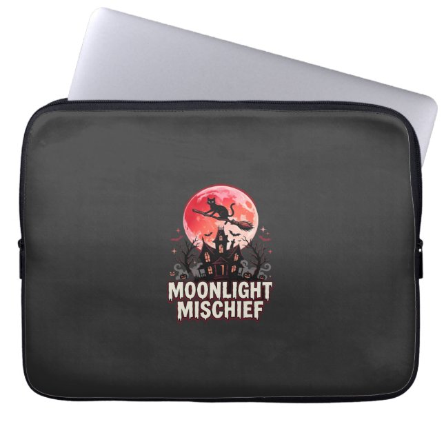 Halloween-Katze Mondlicht Unfug Laptopschutzhülle (Vorderseite)