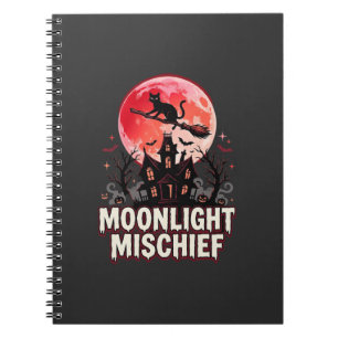 Halloween-Katze Mondlicht Unfug Notizblock