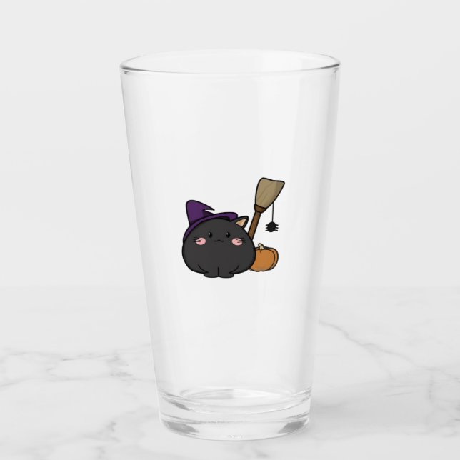 Halloween-Katze Oversized T-Shirt Glas (Vorderseite)