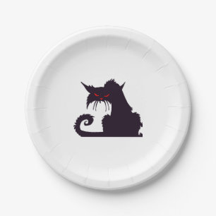 Halloween-Katze Pappteller