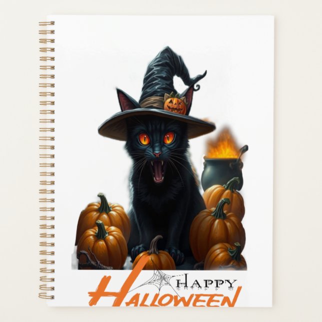 Halloween-Katze  Planer (Vorderseite)